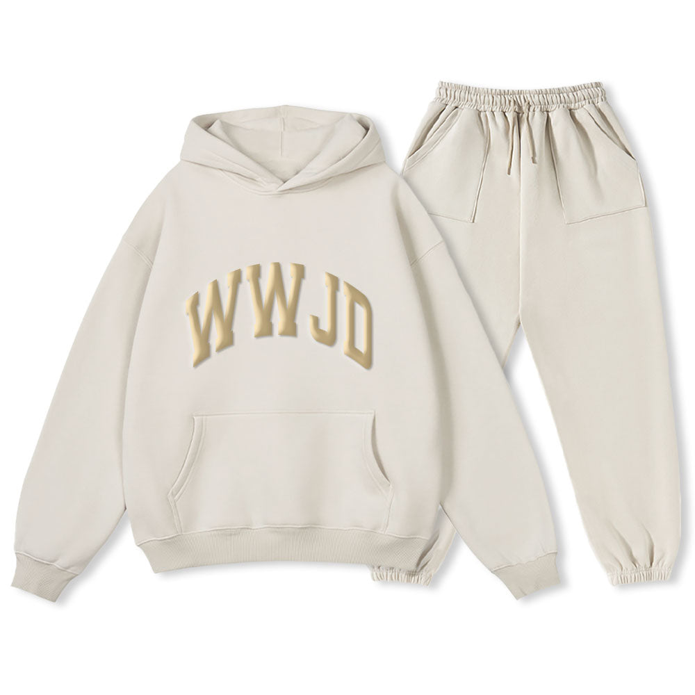 Personalized WWJD Christian Premium Fleece Hoodie Set
