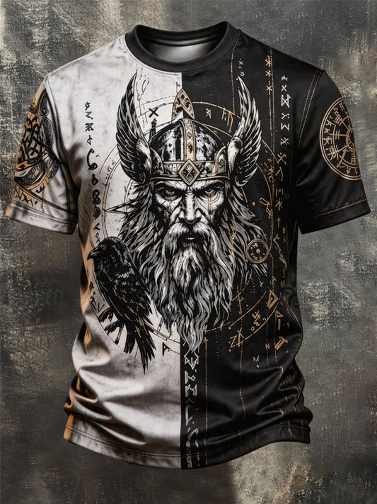 Men's Vintage Viking-Print T-Shirt