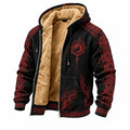 Black Red Dragon Fleece Zip Hoodie