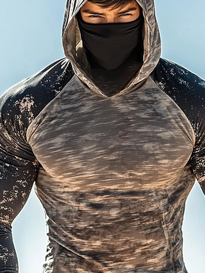 Men's Outdoor Sun Protection Breathable Cool Hooded Sun Protection Long Sleeve Top