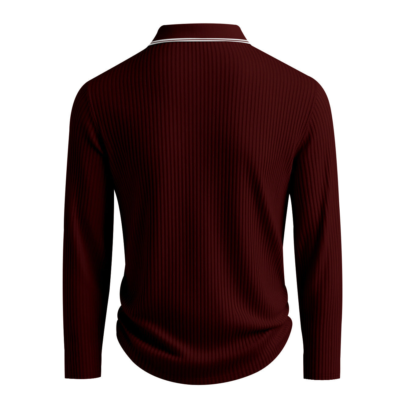Men's Long Sleeve Polo Shirt Jacquard Fabric Collared Top
