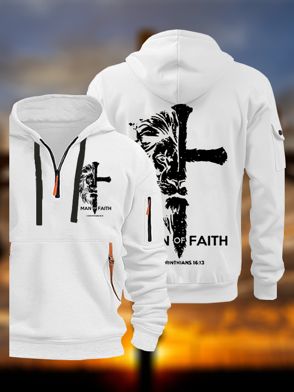 Man of Faith  Jesus God Christian Zipper Hoodies