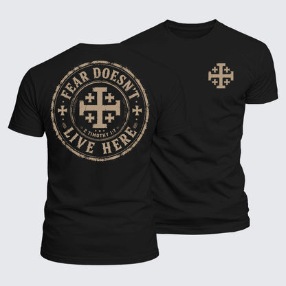 Luxe Mercerized Cotton Tee - Fear Doesn't Live Here 2 Timothy 1:7