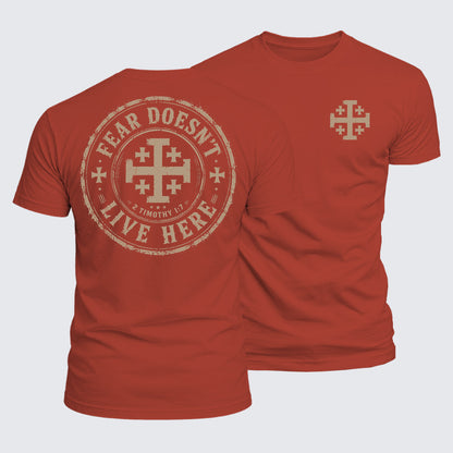 Luxe Mercerized Cotton Tee - Fear Doesn't Live Here 2 Timothy 1:7