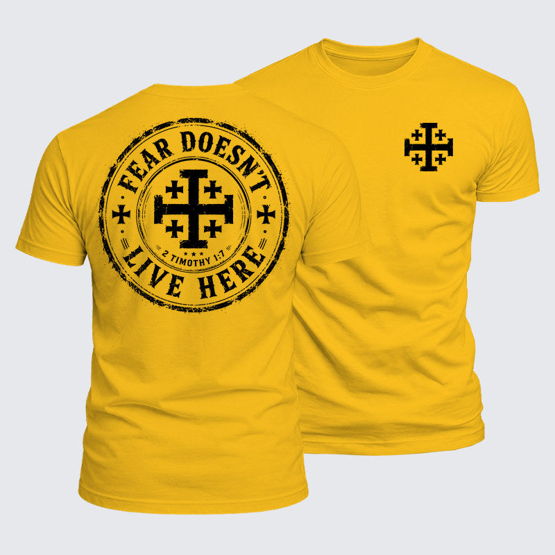 Luxe Mercerized Cotton Tee - Fear Doesn't Live Here 2 Timothy 1:7