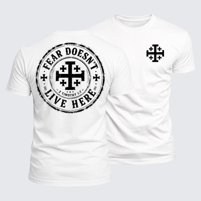 Luxe Mercerized Cotton Tee - Fear Doesn't Live Here 2 Timothy 1:7