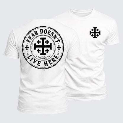 Luxe Mercerized Cotton Tee - Fear Doesn't Live Here 2 Timothy 1:7