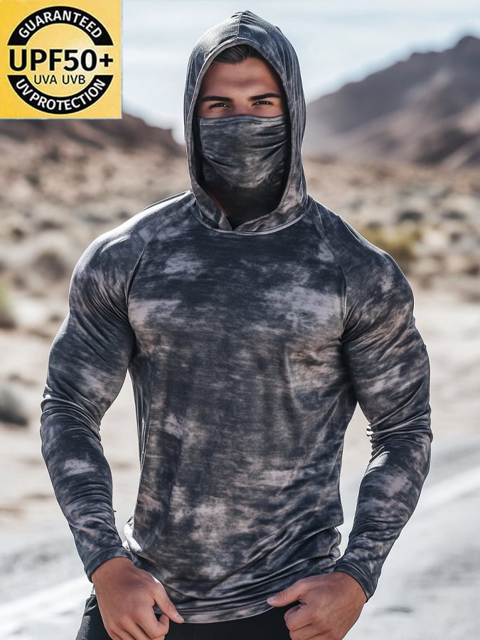 Men's Outdoor Sun Protection Breathable Cool Hooded Sun Protection Long Sleeve Top