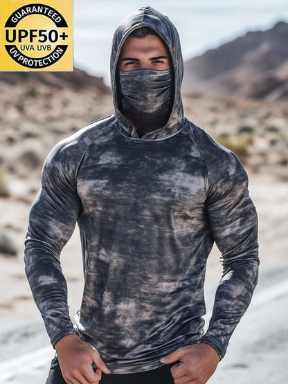 Men's Outdoor Sun Protection Breathable Cool Hooded Sun Protection Long Sleeve Top