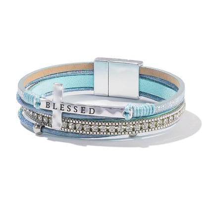Handwoven Western-style Cross Bracelet
