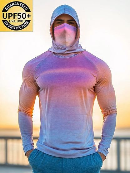 Men's Outdoor Sun Protection Breathable Cool Hooded Sun Protection Long Sleeve Top