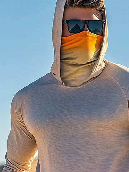 Men's Outdoor Sun Protection Breathable Cool Hooded Sun Protection Long Sleeve Top