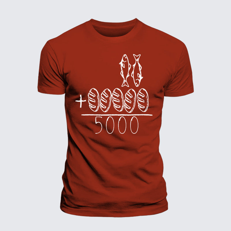 Luxe Mercerized Cotton Tee - 2 Fishes 5 Breads Jesus Feeds The 5000