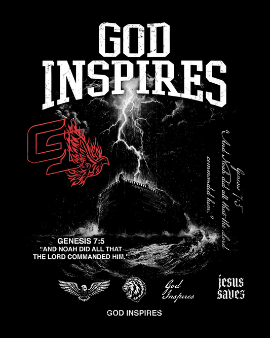 Christian Streetwear Noah's Ark Genesis 7:5 Graphic T-Shirt