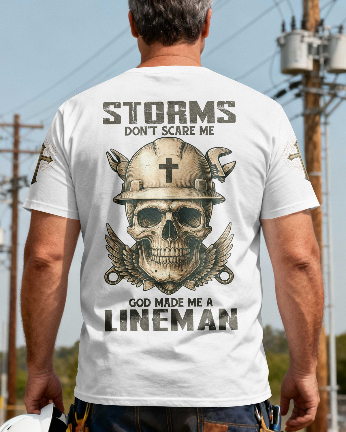 Storms Don't Scare Me God Made Me A Lineman T-Shirt
