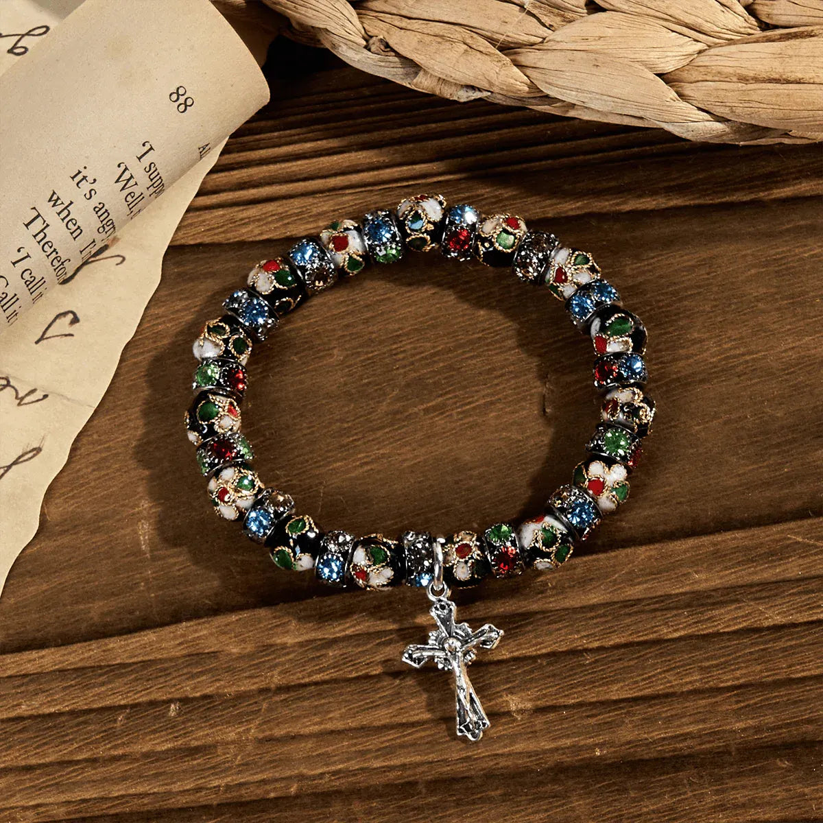 Handcrafted Cloisonné Beads Timeless Faith Bracelet A Testament of Christ's Presence