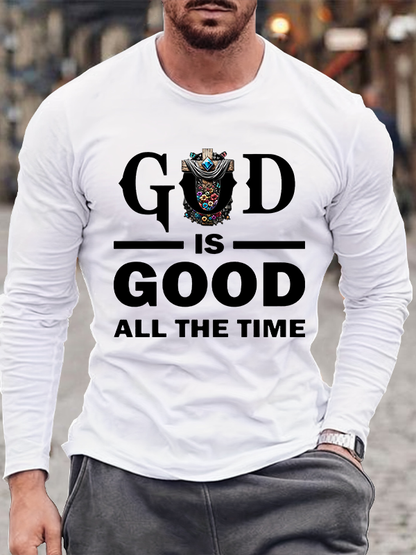 God Is Good All The Time Christian Cotton Long Sleeve T-Shirt