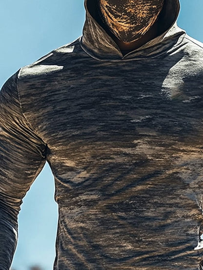Men's Outdoor Sun Protection Breathable Cool Hooded Sun Protection Long Sleeve Top