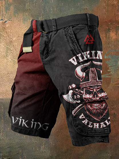 Vintage Viking Gradient Art Men's Work Shorts