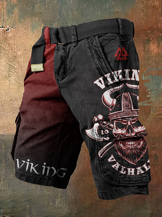 Vintage Viking Gradient Art Men's Work Shorts