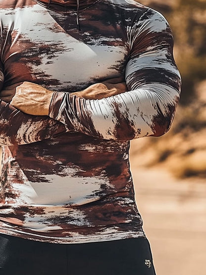 Men's Outdoor Sun Protection Breathable Cool Hooded Sun Protection Long Sleeve Top