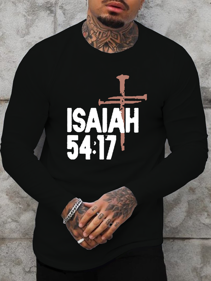Isaiah 54:17 Christian Cotton Long Sleeve T-Shirt