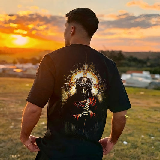 Radiant Jesus Portrait Printed Men's T-shirt