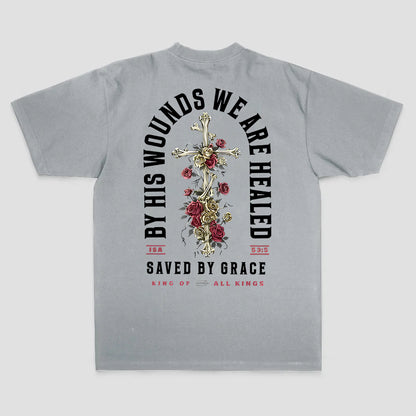 By His Wounds We Are Healed Printed Men's T-shirt