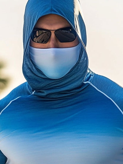 Men's Outdoor Sun Protection Breathable Cool Hooded Sun Protection Long-Sleeved Top