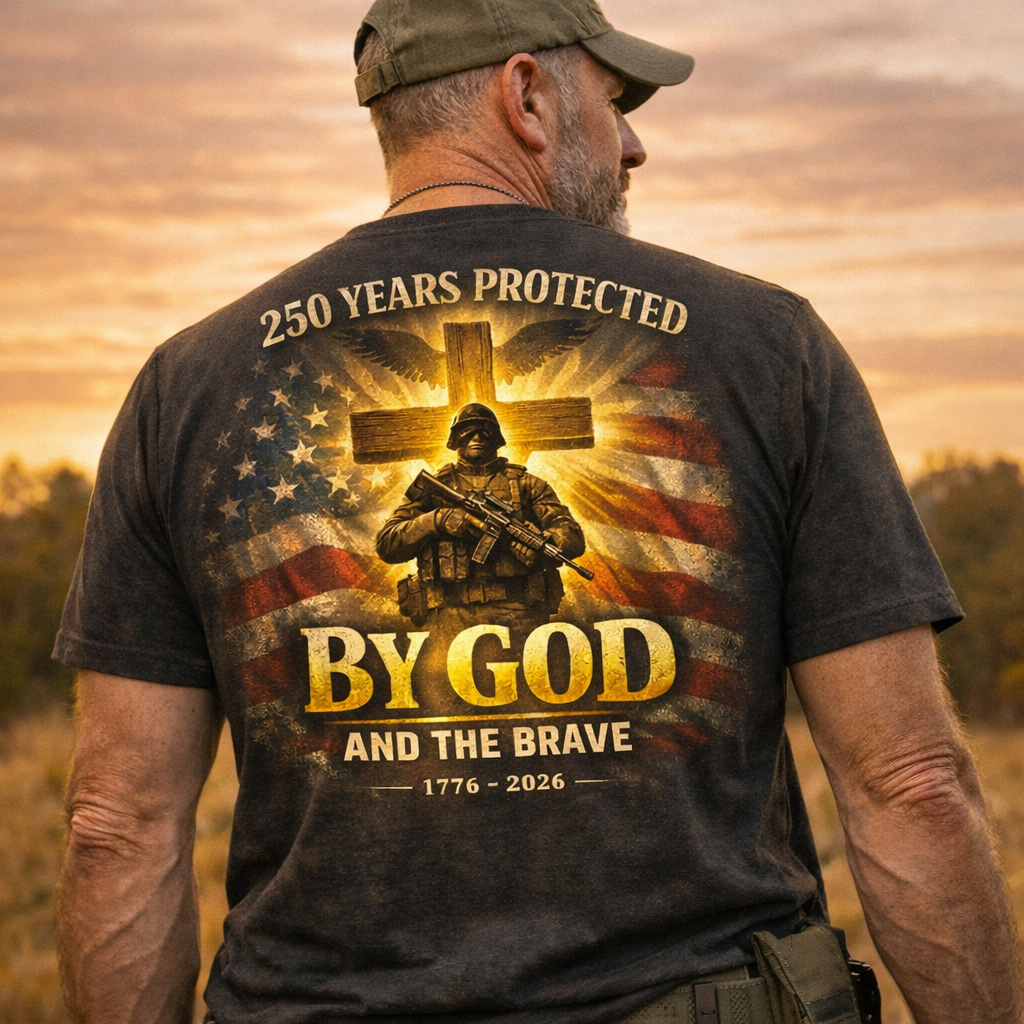 250 Years Protected By God And The Brave 1776 - 2026 T-Shirt