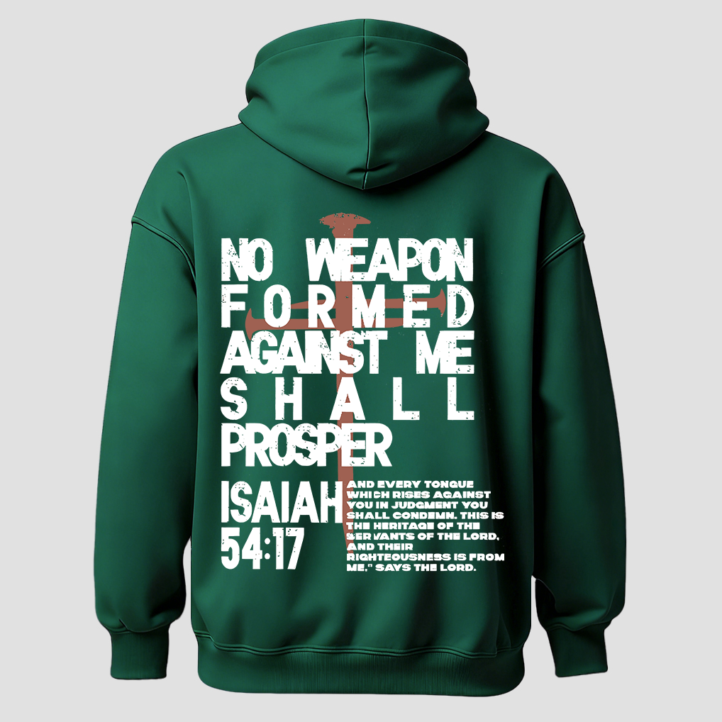 No Weapon Formed Against Me Shall Prosper Printed Men's Hoodie