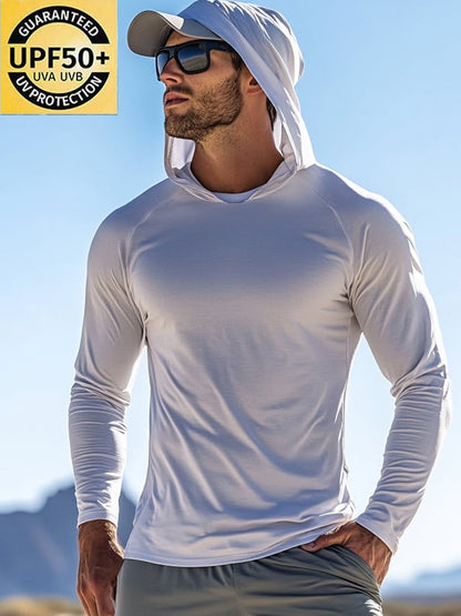 Men's Outdoor Sun Protection Cool Hooded Sun Protection Long Sleeve Top