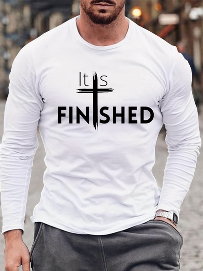 It's Finished Jesus God  Christian Cotton Long Sleeve T-Shirt