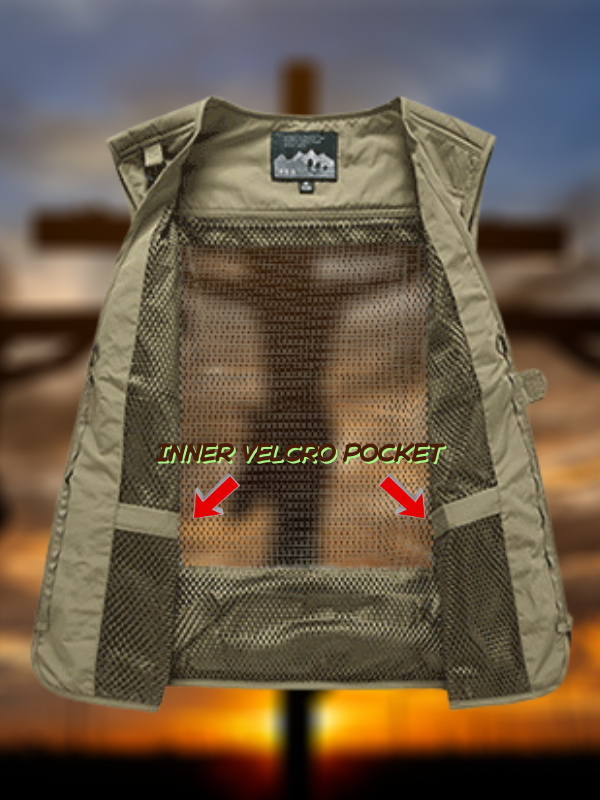 Cross Printed Jesus God Christian Detachable Outdoor Fishing & Hiking Vest