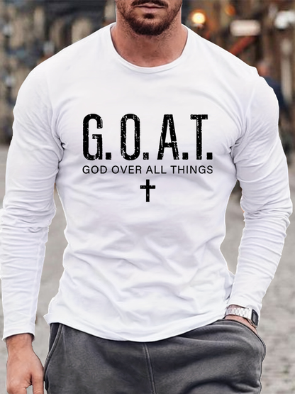 God over All Things Jesus God Christian Cotton Long Sleeve T-Shirt