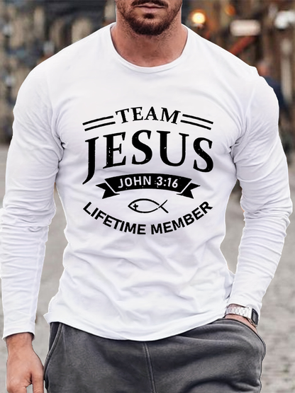 Jesus Team Jesus God  Christian Cotton Long Sleeve T-Shirt