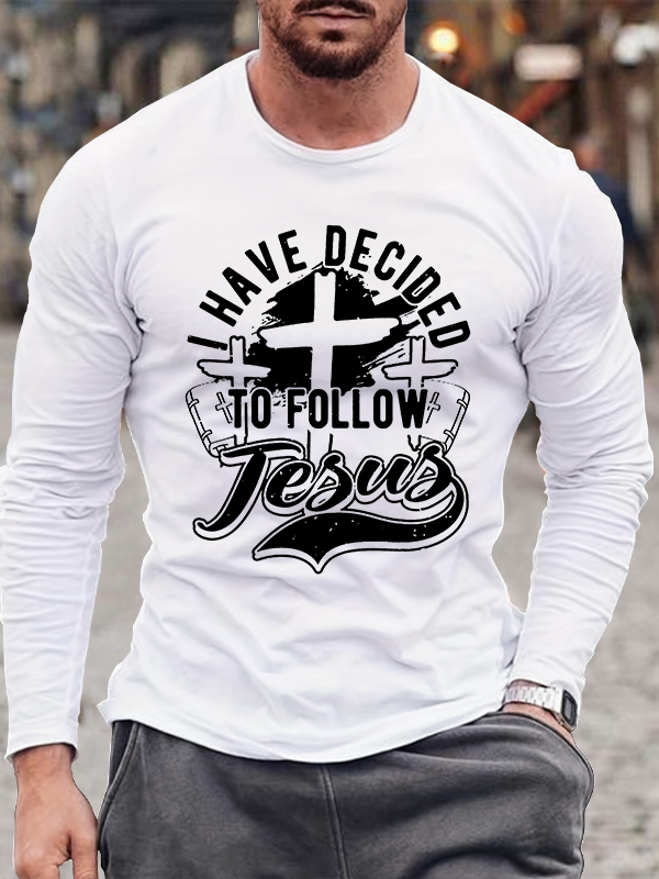 I Have Decided To Follow Jesus Jesus God  Christian Cotton Long Sleeve T-Shirt
