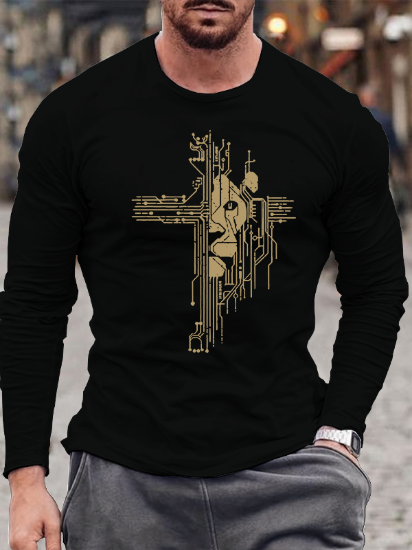 Digital Redemption Jesus God Christian Cotton Long Sleeve T-Shirt