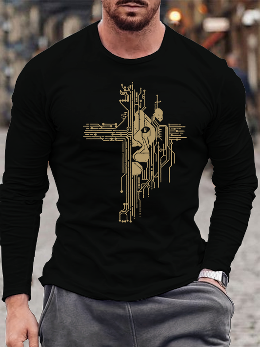 Digital Redemption Jesus God Christian Cotton Long Sleeve T-Shirt