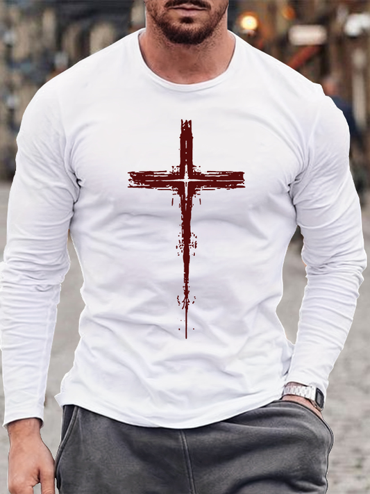 Light of Cross Jesus God Christian Cotton Long Sleeve T-Shirt