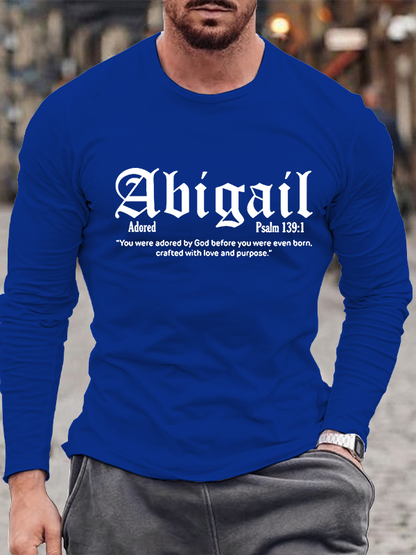 Faith With Love Abigail Psalm 139:1 Jesus God Christian Cotton Long Sleeve T-Shirt