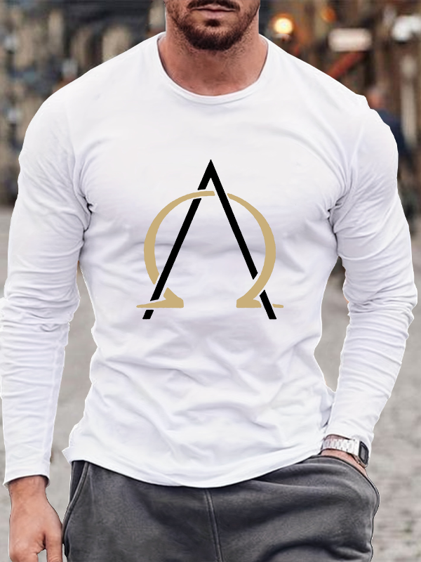 Alpha and Omega Jesus God  Christian Cotton Long Sleeve T-Shirt