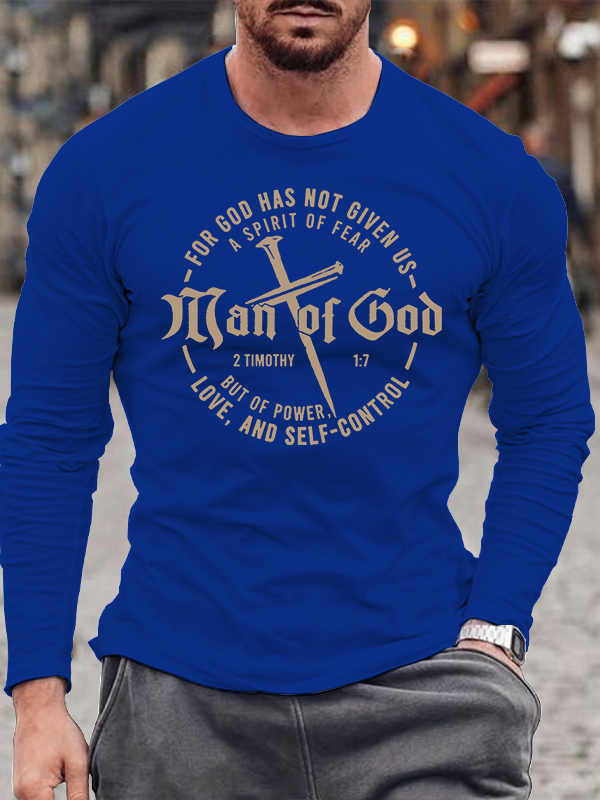 Man of God Jesus God Christian Cotton Long Sleeve T-Shirt