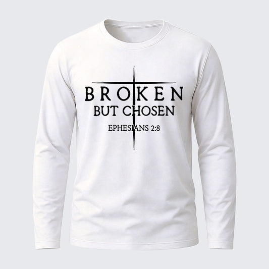 Broken But Chosen Cotton Long Sleeve T-Shirt