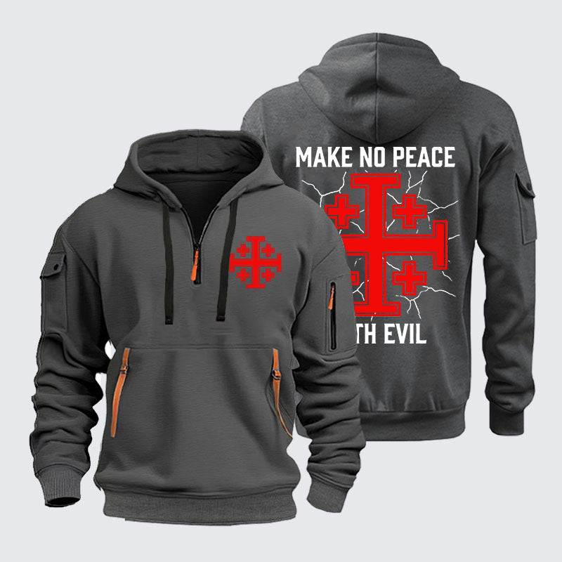 Zipper Hoodies -  Make No Peace with Evil Knight Templar Jerusalem Cross