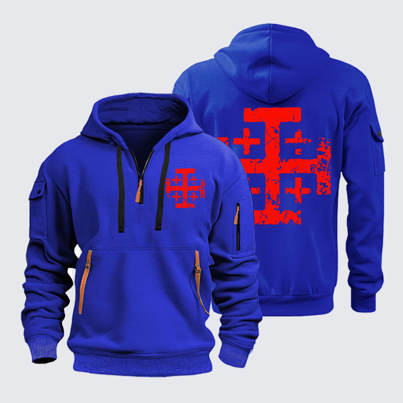 Zipper Hoodies - Knights Templar Jerusalem Cross