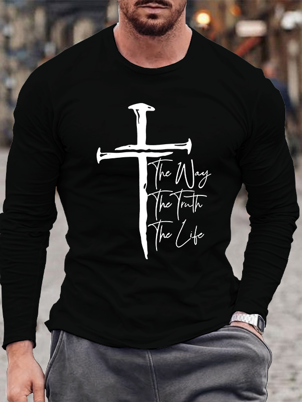 Jesus The Way The Truth The Life Jesus God Christian Cotton Long Sleeve T-Shirt