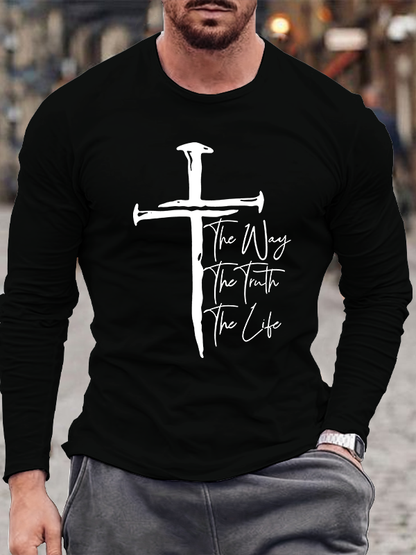 Jesus The Way The Truth The Life Jesus God Christian Cotton Long Sleeve T-Shirt