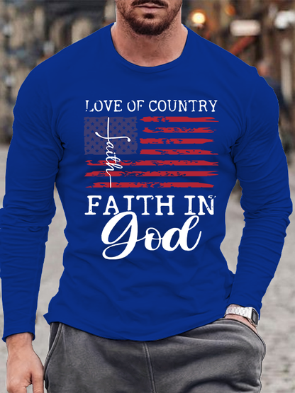 Faith In God Jesus God Christian Cotton Long Sleeve T-Shirt