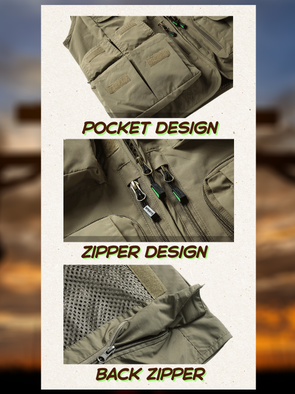 Cross Printed Jesus God Christian Detachable Outdoor Fishing & Hiking Vest